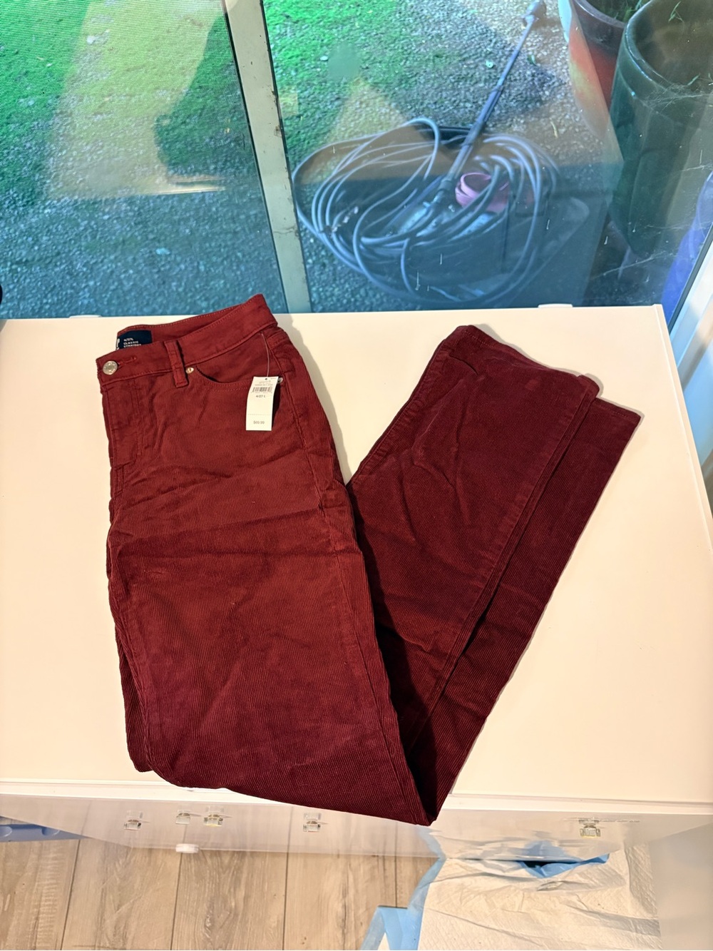 Gap 4 Tall Burgundy Corduroy Jeans - Classic straight Slim Fit